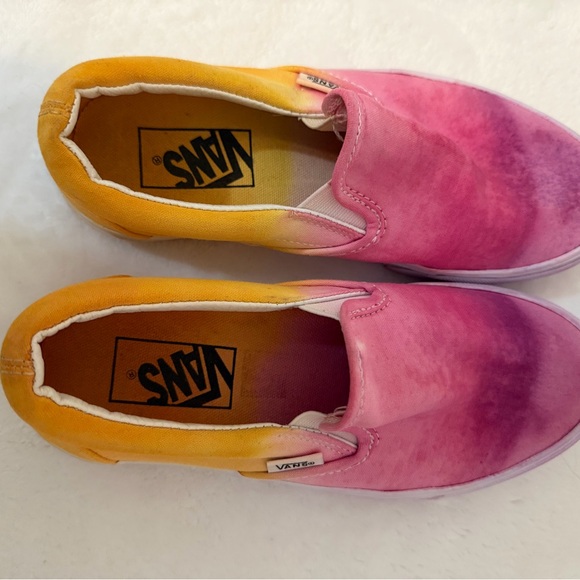Vans Size 6 Classic Slip-On Pink Yellow Ombré - Picture 8 of 10